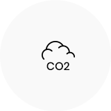 CO2 글자 위에 구름 모양의 아이콘